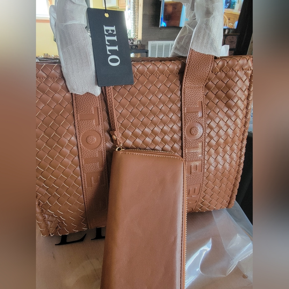 Ello Brown Tote Bag with Wallet